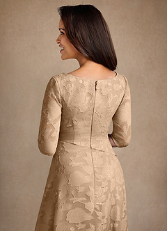 Azazie Durant vestidos de madre de la novia Vestido de Champán de Devorado Floral de Corte en A con Plisado image5