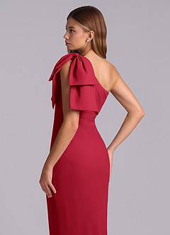 Azazie Yuanna Bridesmaid Dresses Scarlet Mermaid One Shoulder Chiffon Dress image8