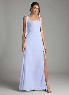 Azazie Debra Bridesmaid Dresses Lavender A-Line with Pockets Chiffon Convertible Dress image1
