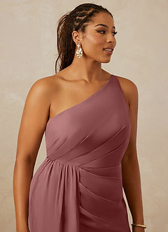 Christian Siriano Bridal for Azazie 1003 Bridesmaid Dresses Desert Rose Sheath One Shoulder Chiffon Dress image14