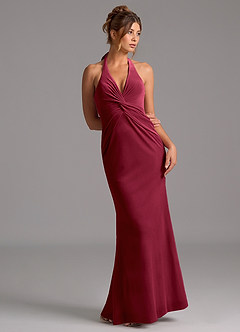 Azazie Valerie Bridesmaid Dresses Burgundy Mermaid Velvet Dress image5