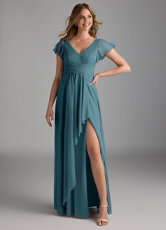 Azazie Omari Bridesmaid Dresses Bermuda A-Line Mesh Dress image1