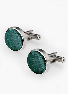 front Metallic Satin Wide Tie & Pocket Square & Cuff Links Set