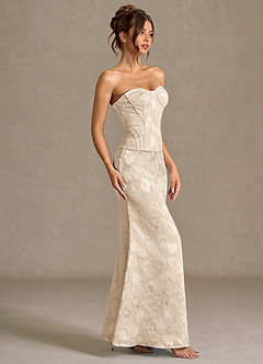 Mireya Creme Zweiteiliges Korsett-Abendkleid image5