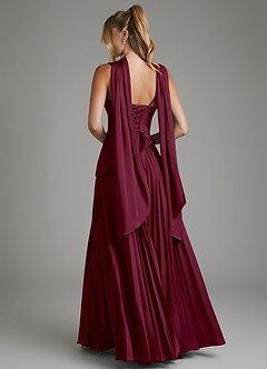 Azazie Stephanie Robes de demoiselle d'honneur Robe Trapèze en Satin extensible Corset Mûre image9