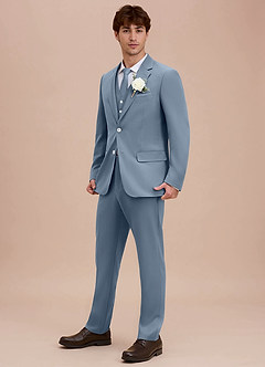 front Ethan Dusty Blue Refined Weave Suit Jacket
