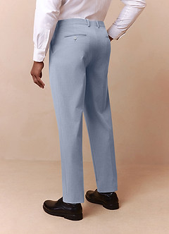 front Savile Light Blue Wool Blend Dress Pants