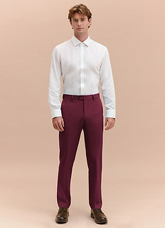 front James Burgundy Structured Stretch Dress Pants