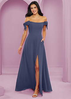 Barbie ♥ Azazie Brautjungfernkleider Wandelbar A-Linie Schulterfrei Chiffon Kleid Sturm image1