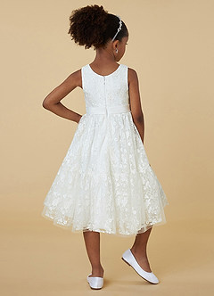 Azazie Edie Final Sale Diamond White A-Line Sequins Lace Dress image4