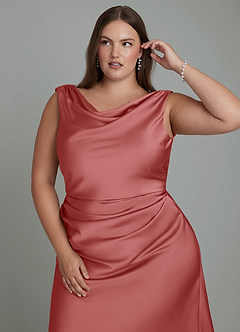 Azazie Kieryn Final Sale Dusty Sage Mermaid Pleated Stretch Satin Dress image10