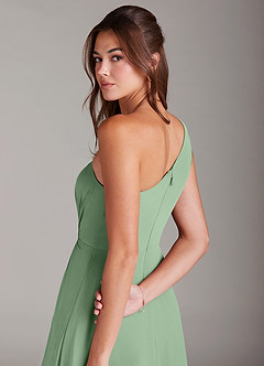 Azazie Brooke Brudepigekjoler En streg En skulder Chiffon Ankel-længde Kjole image6