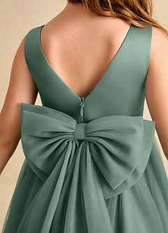 Azazie Winnie Flower Girl Dresses Eucalyptus Ball-Gown Bow Tulle Dress image7