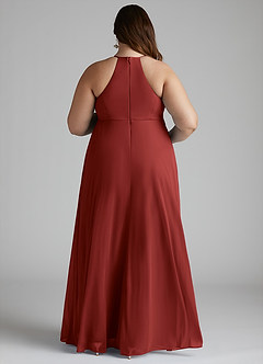 Azazie Annabelle Maternity Bridesmaid Dresses A-Line V-Neck Pleated Mesh Floor-Length Dress image8