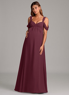 Azazie Rhea Abiti da damigella d'onore premaman Abito A-Line Plissettato Chiffon Floor-Length image1