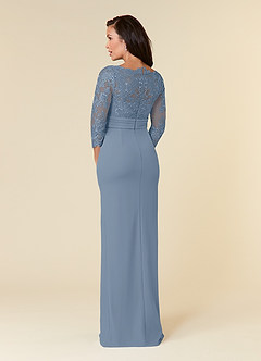 Azazie Bernadine Mother of the Bride Dresses Dusty Blue Sheath Lace Dress image3