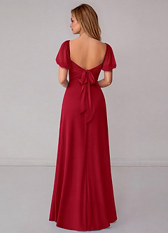 Azazie Fatima Bridesmaid Dresses Scarlet A-Line with Pockets Chiffon Dress image5
