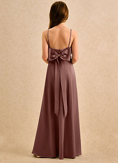 Azazie Chamomile Girls Formal Flower Girl Klänningar Klänning A-Line i Stretch Satin Plisserad image5
