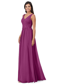 Azazie Robbie Final Sale Desert Rose A-Line Lace Chiffon Dress image3