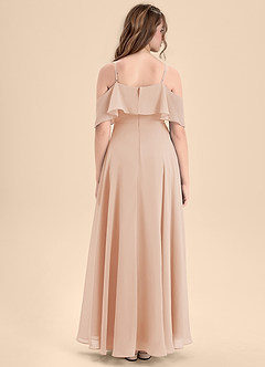 Azazie Tessabelle Junior Vestido de Rosa Inglesa de Gasa de Corte En A con Vestidos sin tirantes image2