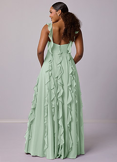 Barbie ♥ Azazie Bridesmaid Dresses Agave A-Line with Pockets Chiffon Dress image11