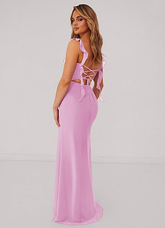 Barbie ♥ Azazie Brautjungfernkleider Meerjungfrau-Linie Korsett Chiffon Kleid Bonbonrosa image3