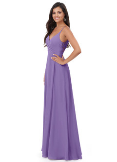 Azazie Lennon Brautjungfernkleider A-Linie Spitze Chiffon Kleid Tahiti image4