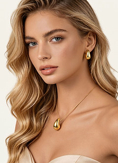 front Sculptural Teardrop Jewelry Set