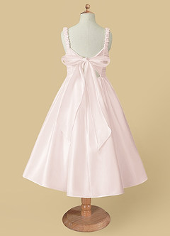 Azazie Cutie Pie Flower Girl Dresses Rose Petal A-Line Pleated Matte Satin Dress image5