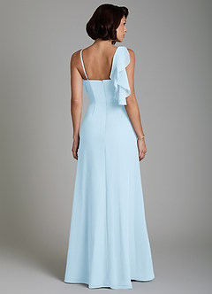 Azazie Jayden Bridesmaid Dresses Sky Blue A-Line Side Slit Chiffon Dress image2