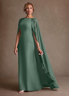 Azazie Artemisia vestidos de madre de la novia Vestido de Eucalipto de Gasa de Corte Recto con Encaje image4