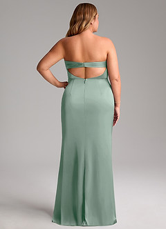 Azazie Leonis Bridesmaid Dresses Agave Mermaid Pleated Stretch Satin Convertible Dress image9