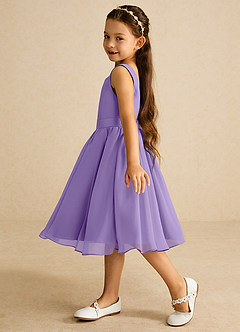 Azazie Ari Flower Girl Dresses Tahiti A-Line Sleeveless Chiffon Dress image4