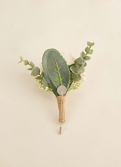 front Boutonniere de una sola rosa y ecalipto