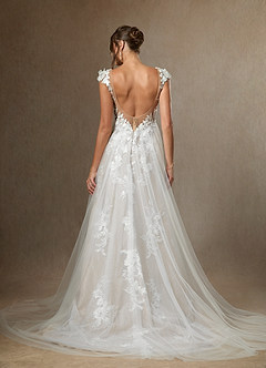 Azazie Moonstone Wedding Dresses Diamond White A-Line Sweetheart Sequins Tulle Dress image2