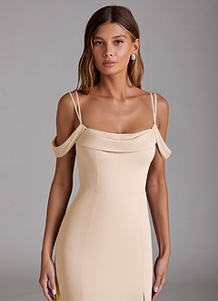 Azazie Callan Robes de demoiselle d'honneur Robe Sirène Convertible en Mousseline de soie Plissée Albâtre Blanc image4