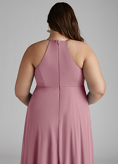 Azazie Annabelle Maternity Bridesmaid Dresses A-Line V-Neck Pleated Mesh Floor-Length Dress image10