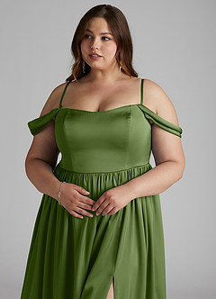 Azazie Morana Bridesmaid Dresses Juniper A-Line Off the Shoulder Stretch Satin Convertible Dress image15
