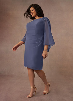 Azazie Carmela Mother of the Bride Dresses Stormy Sheath Lace Chiffon Dress image9