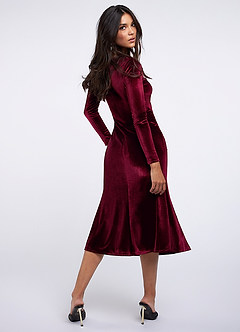 Promise Of Forever Burgundy Velvet Maxi Dress image5