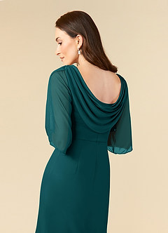 Azazie Magdalene Mother of the Bride Dresses Peacock Sheath Sequins Mesh Dress image6