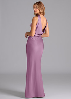 Azazie Lusinda Brudtärnklänningar Klä av Sjöjungfru i Stretch Satin Axelbandslös Blåregn image2