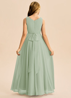 Azazie Mannie Junior Linia A Pofałdowany Szyfon Asymetryczny Młodsza druhna Sukienka image2