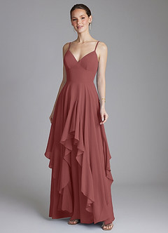 Azazie Zaina Brautjungfernkleider A-Linie Chiffon Kleid Amethyst image4