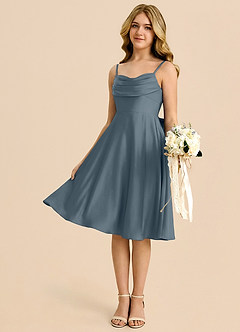 Azazie Bear Junior Twilight A-Line Sweetheart Neckline Stretch Satin Dress image4