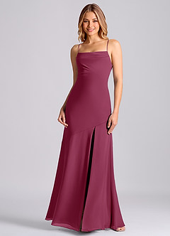 Azazie Grata Bridesmaid Dresses Mulberry Mermaid Pleated Chiffon Dress image3