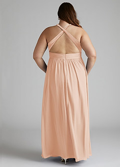Azazie Ashia Brautjungfernkleider A-Linie Plissee Chiffon Kleid Englisches Rosa image11