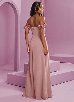 Barbie ♥ Azazie Bridesmaid Dresses Dusty Rose A-Line Off the Shoulder Chiffon Convertible Dress image9