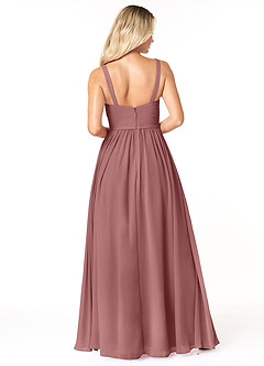 Azazie Chanel Bridesmaid Dresses Desert Rose A-Line Pleated Chiffon Dress image2