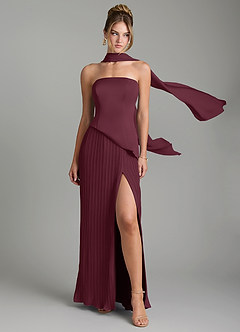 Azazie Tierney Bridesmaid Dresses Cabernet A-Line Strapless Chiffon Convertible Dress image1